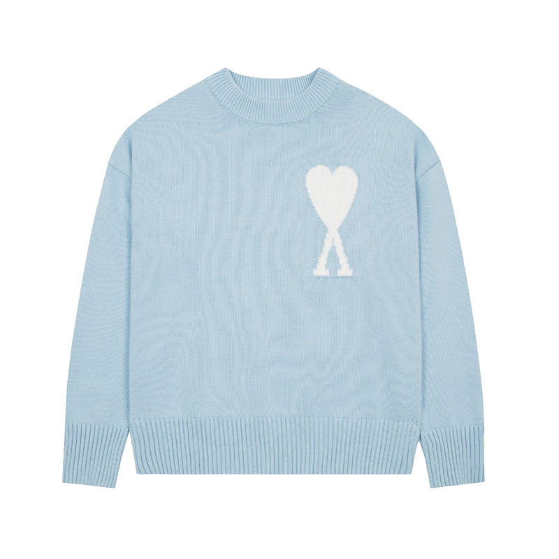 Round Neck Small Love Fashion Female Couple Loose Long Women's Sweater