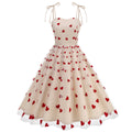 Strap Embroidery Mesh Valentine's Day Couple Fresh Dress