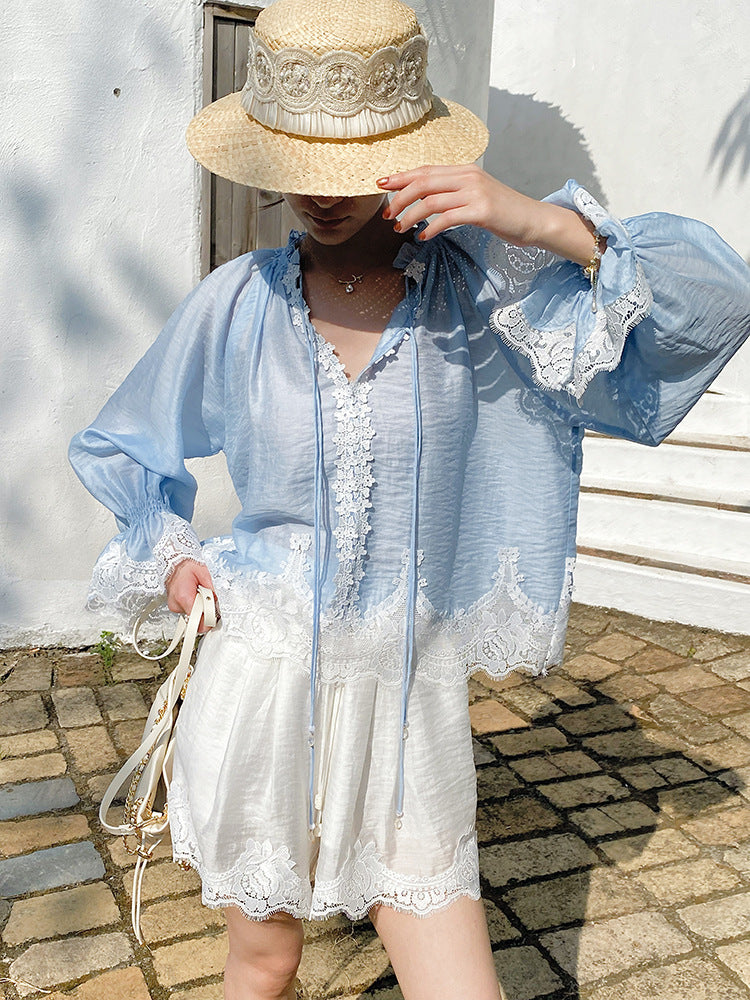 Women's Spring South Oil French Long-sleeved Shirt Niche Blouse