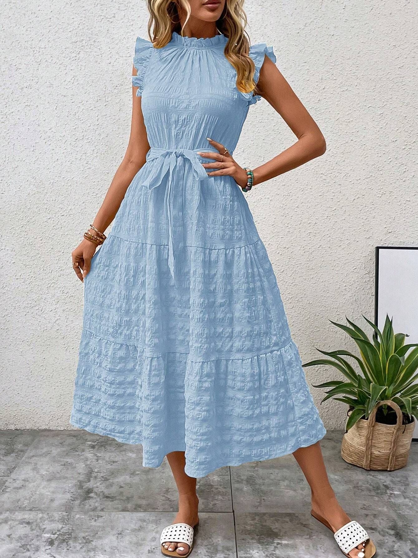 Casual Women's Bohemian Sleeveless Large Swing Dress