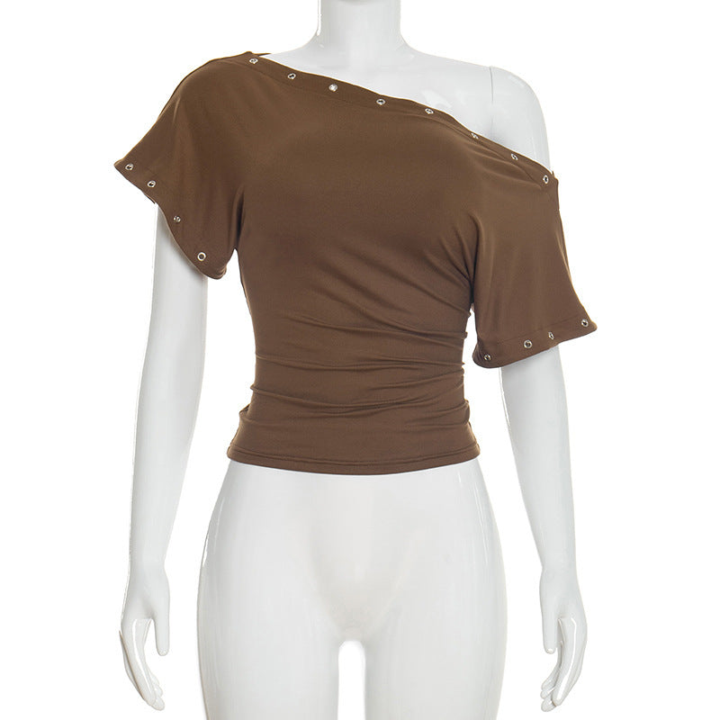 Cool Versatile Women's Solid Color Commute Women's T-shirt