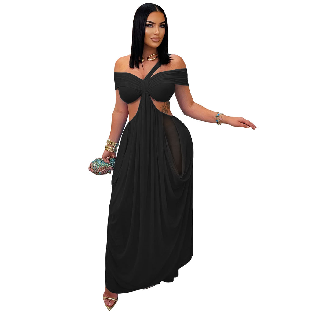Women's Fashion Wear Sexy Bandeau Mesh Dress