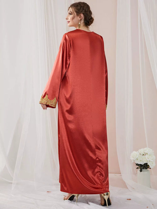 Durable Women's Muslim Wear Solid Color Dress
