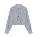 Women's Fashion Versatile Small Plaid Balloon Shirt Blouse