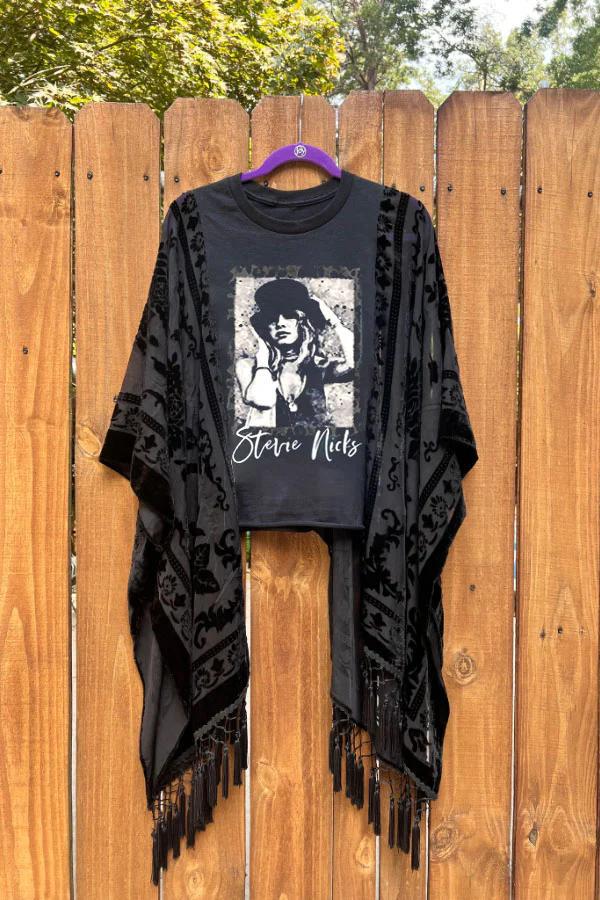 Women's Street Retro Printed Loose Batwing Sleeve Women's T-shirt