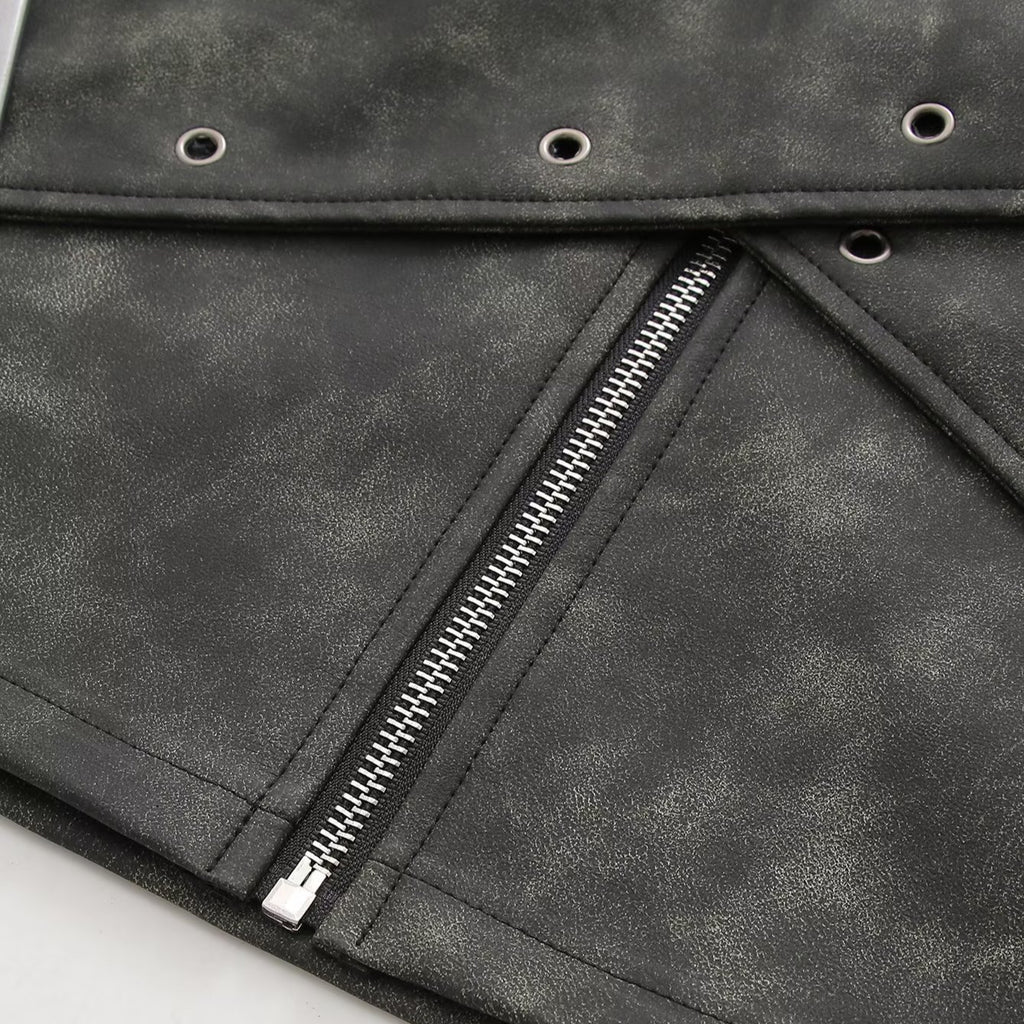 Autumn Unique Cross Belt Design Middle V-shaped Skirt