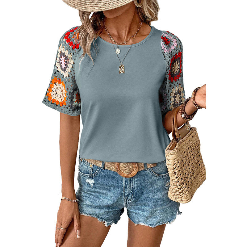 Women's Round Neck Half Sleeve Shirt Casual Women's T-shirt