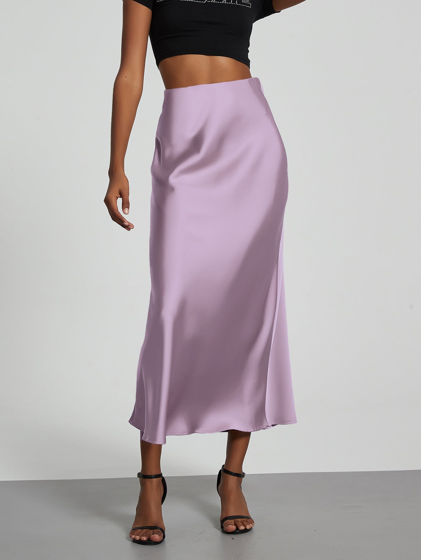 Classic Durable Slouchy Women's Elegant Satin Skirt