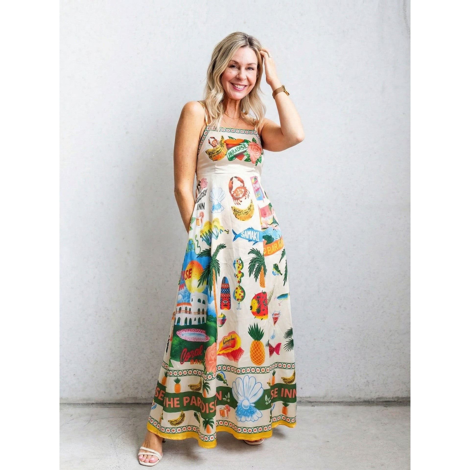 Women's Summer High Waist Print Vacation Style Clothing