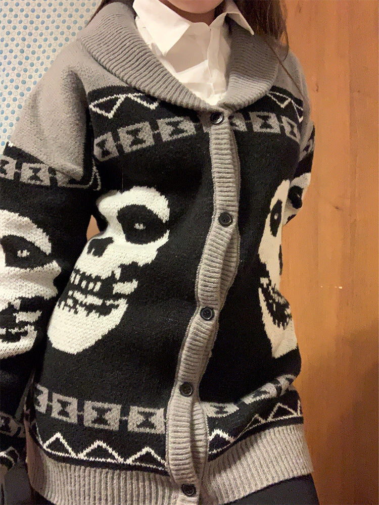 Male Female Personality Fashion Loose Lapels Women's Sweater