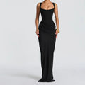 Fashion Shoulder Strap Sleeveless Back Waist Dress