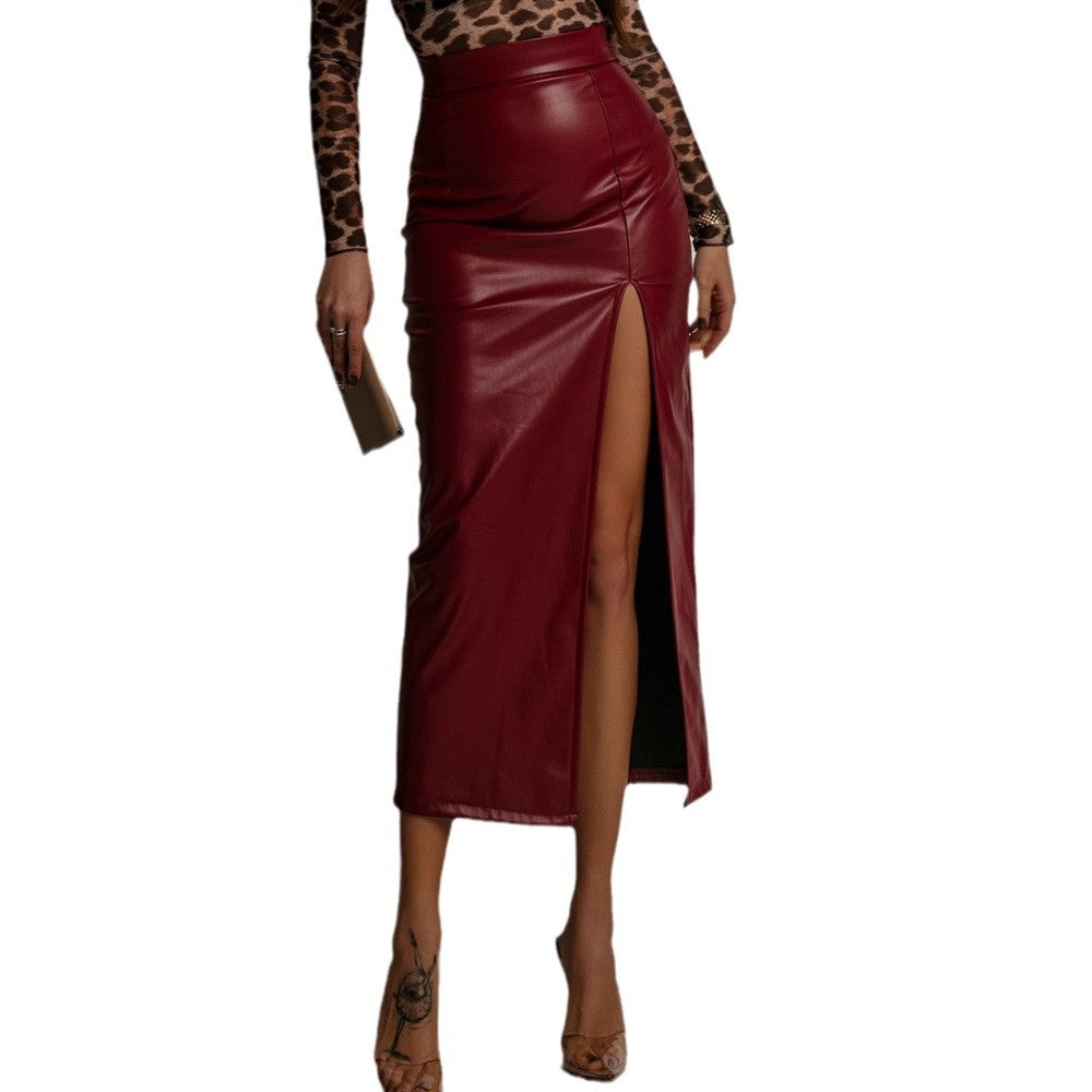 Women's High Waist Figure Flattering Sheath Solid Skirt