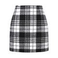 Women's High Waist Tartan Tight Pencil Hip Skirt