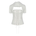 Women's Street Fashion Sexy Fur Collar Women's T-shirt