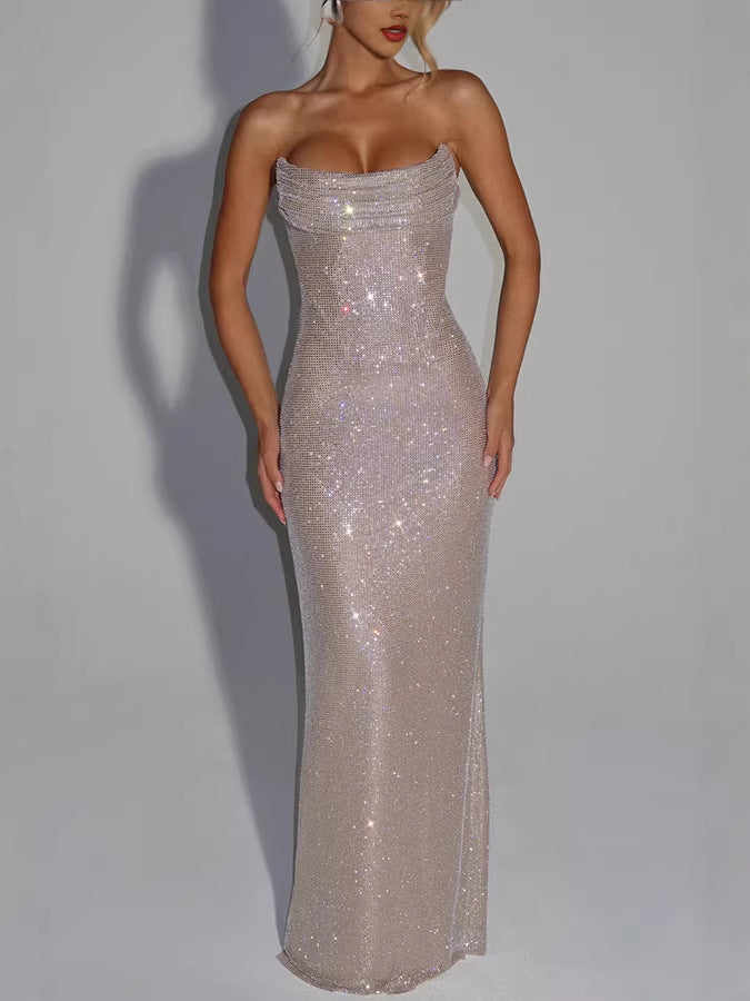 Versatile Cool Women's Sleeveless Sequined Long Dress