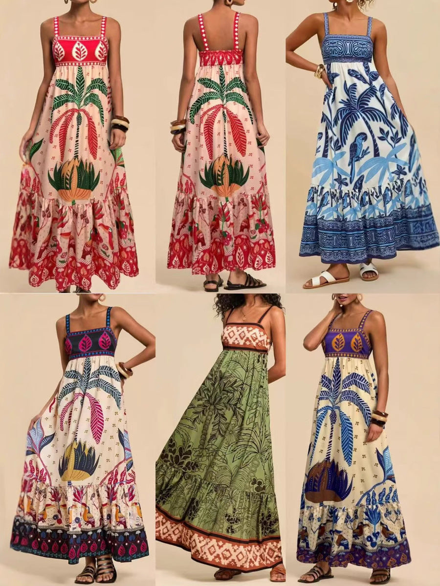 Floral Print Fashion Casual Holiday Style Dress