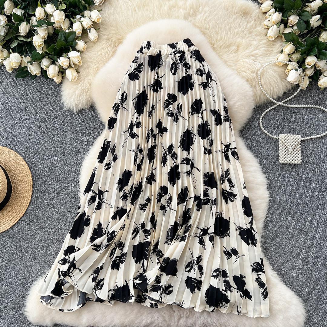 Chiffon Covering Ethereal Swing Umbrella Fold Floral Skirts
