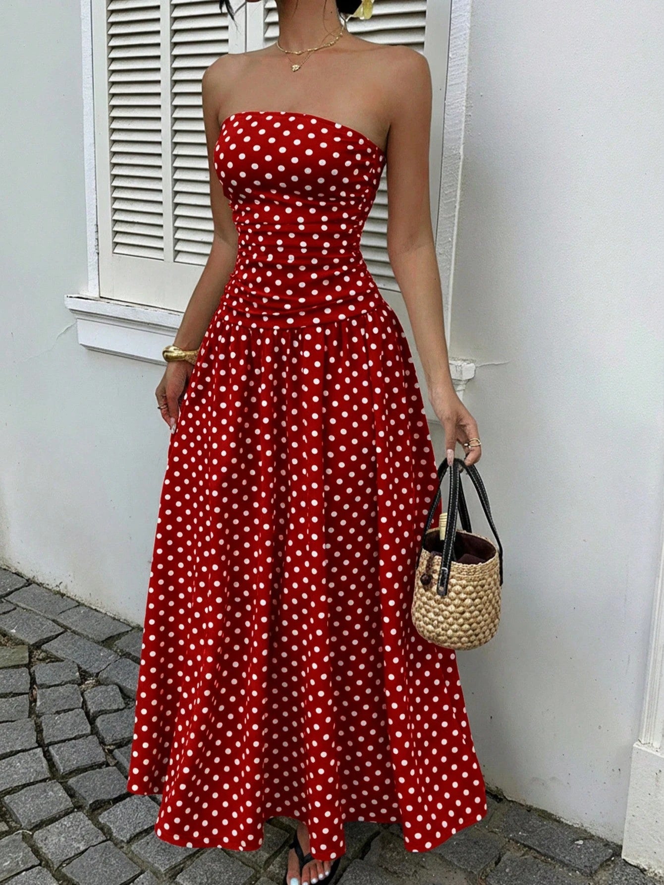 Sexy Polka Dot A- Line Elegant Dress