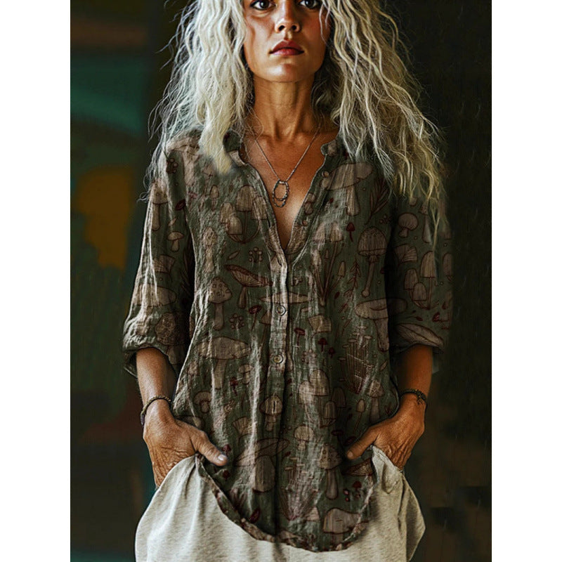 Women's Female Casual Floral Shirt Little Daisy Blouses