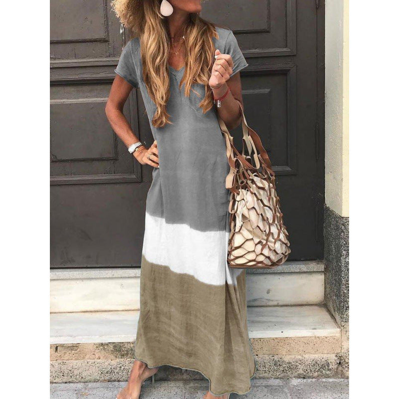 New Women's Loose Contrast Stitching Sleeves Shorts