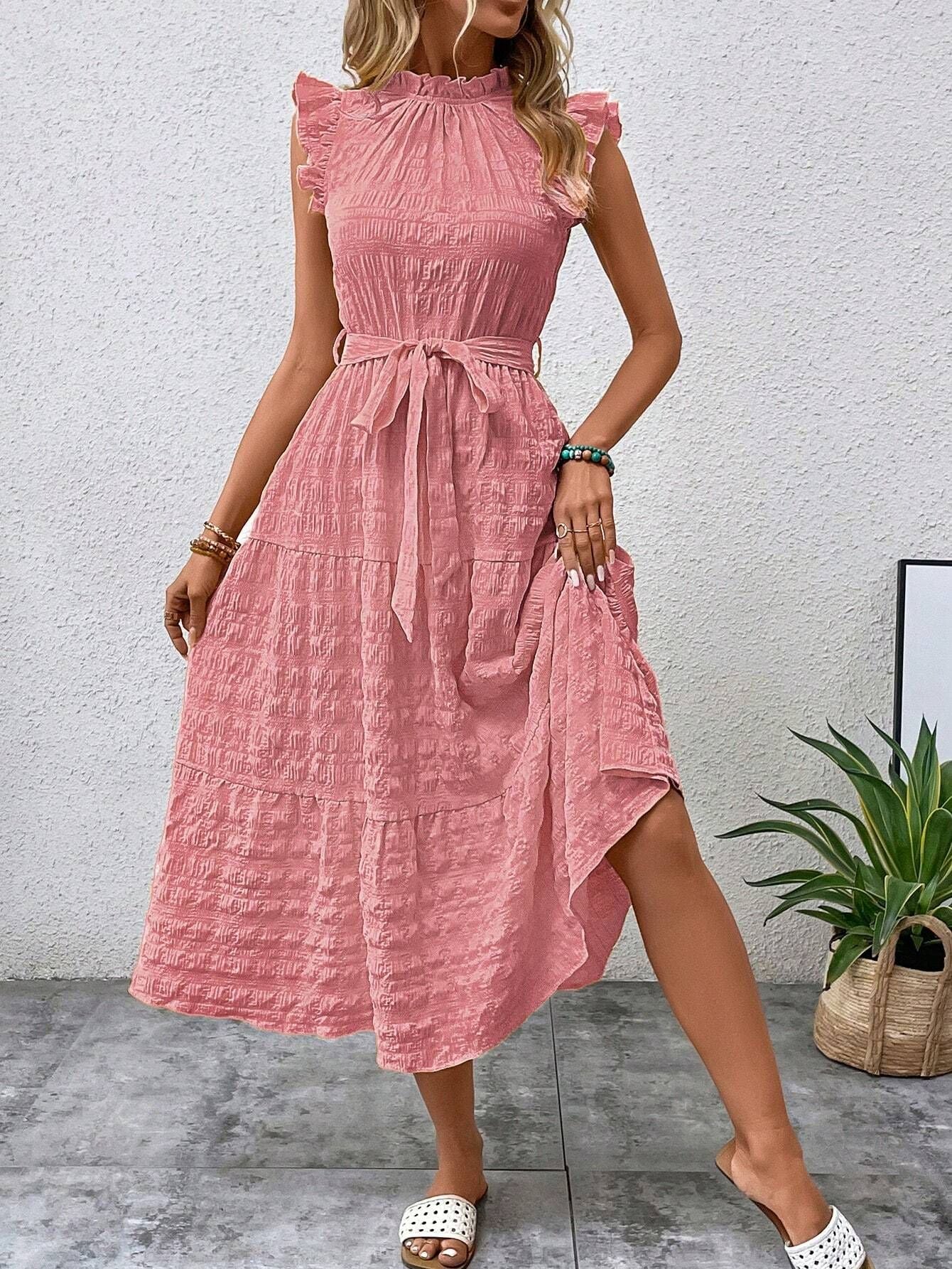 Casual Women's Bohemian Sleeveless Large Swing Dress