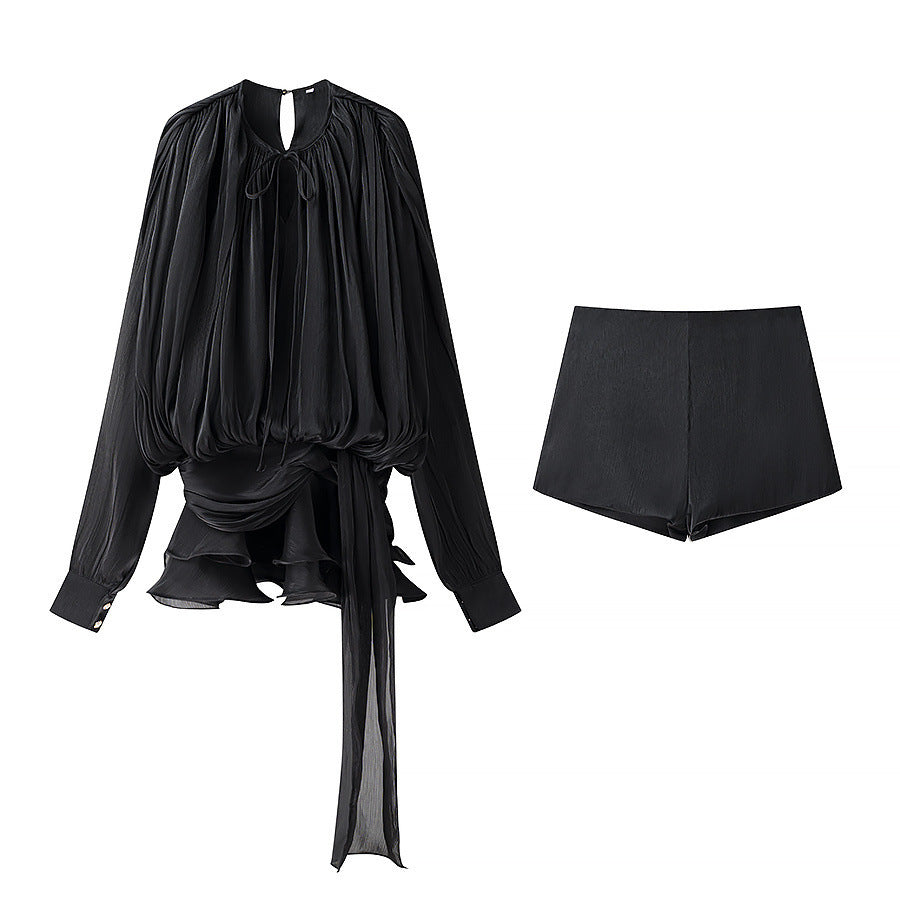 Women's Elegant Lantern Yarn Spring Irregular Ruffled Dress