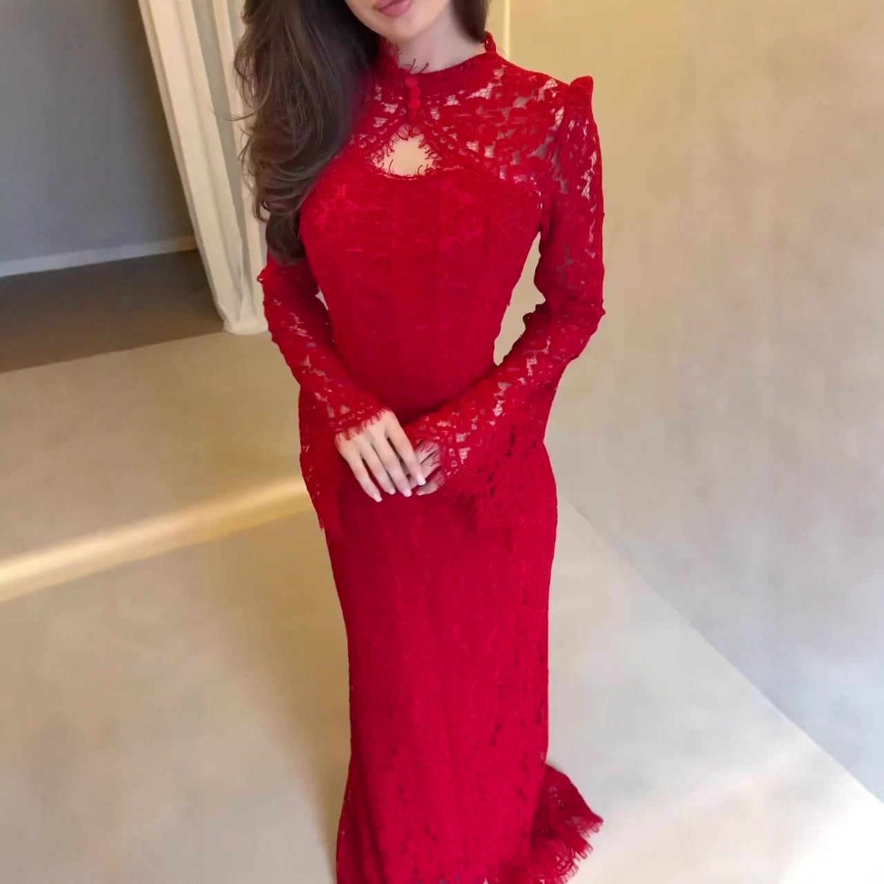 Lace Long Sleeve Autumn Victoria Style Dress