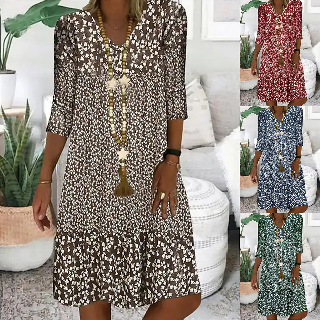 Creative Women's Summer Half Sleeves Mid-length Dress