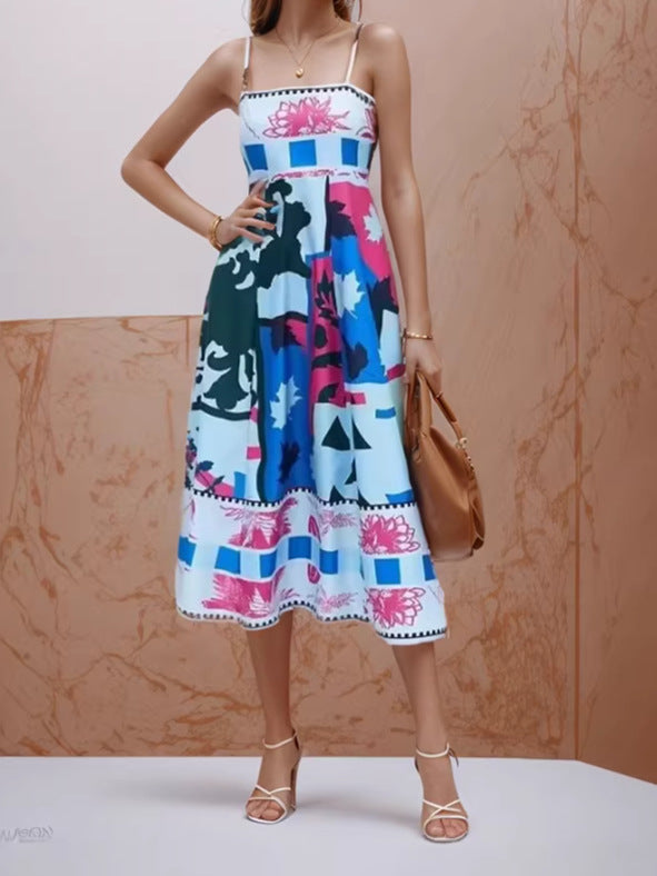 Women's Casual Fashion Iti Printing Large Swing Dress