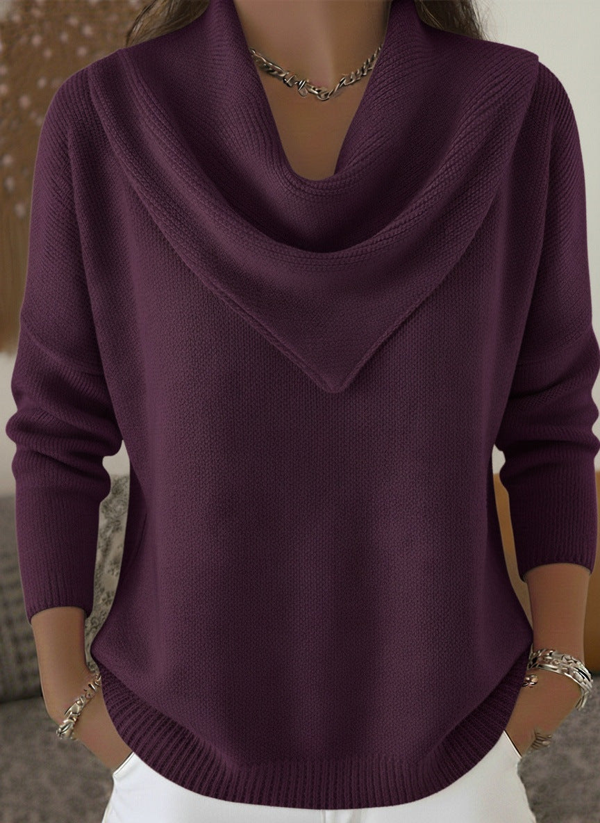 Attractive Classic Women's Solid Color Long-sleeved Tops