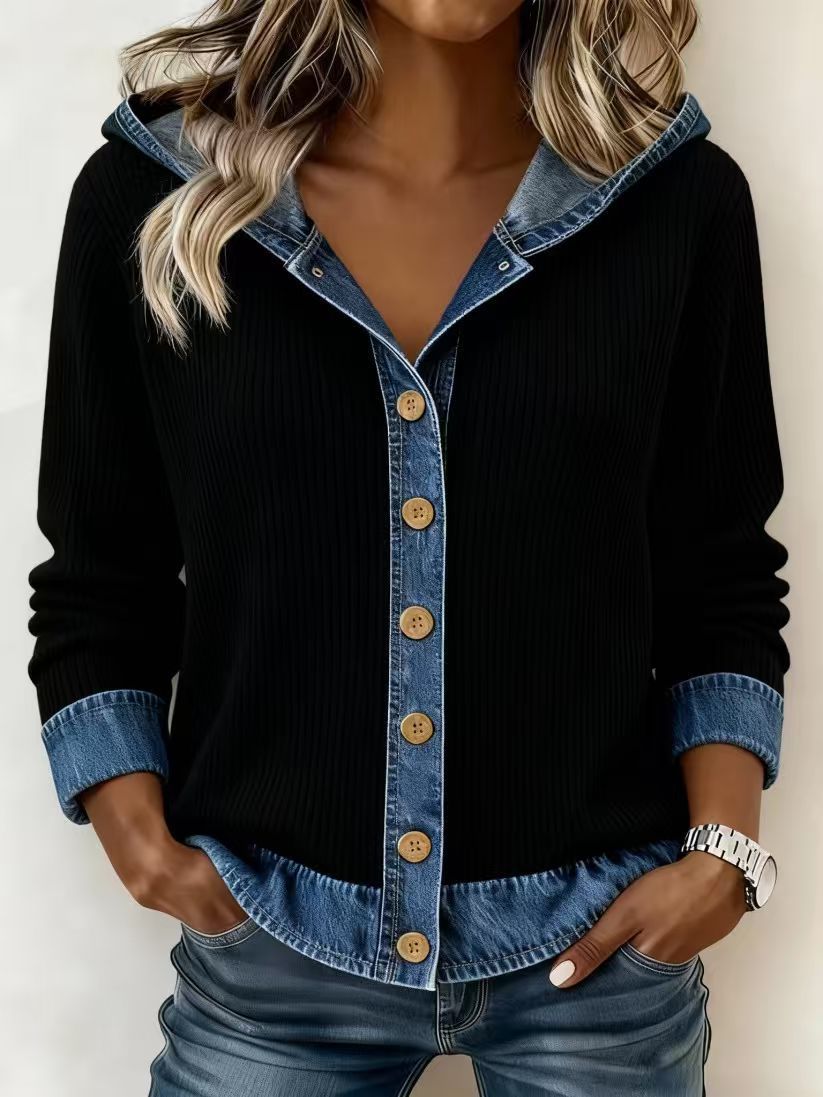 Cool Slouchy Women's Plaid Loose Hoodie Blouse