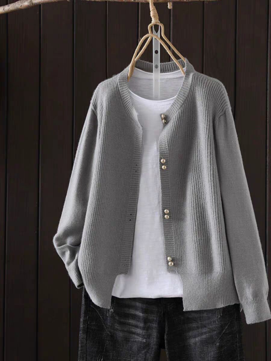 Women's Classic Style Autumn Loose Slimming Soft Glutinous Long Sleeve Solid Women's Sweater
