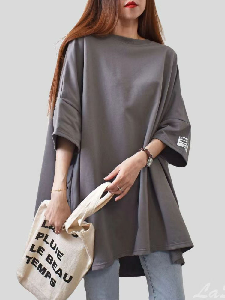 Women's Loose Mid-length Casual Fashion Round Neck Half Women's T-shirt