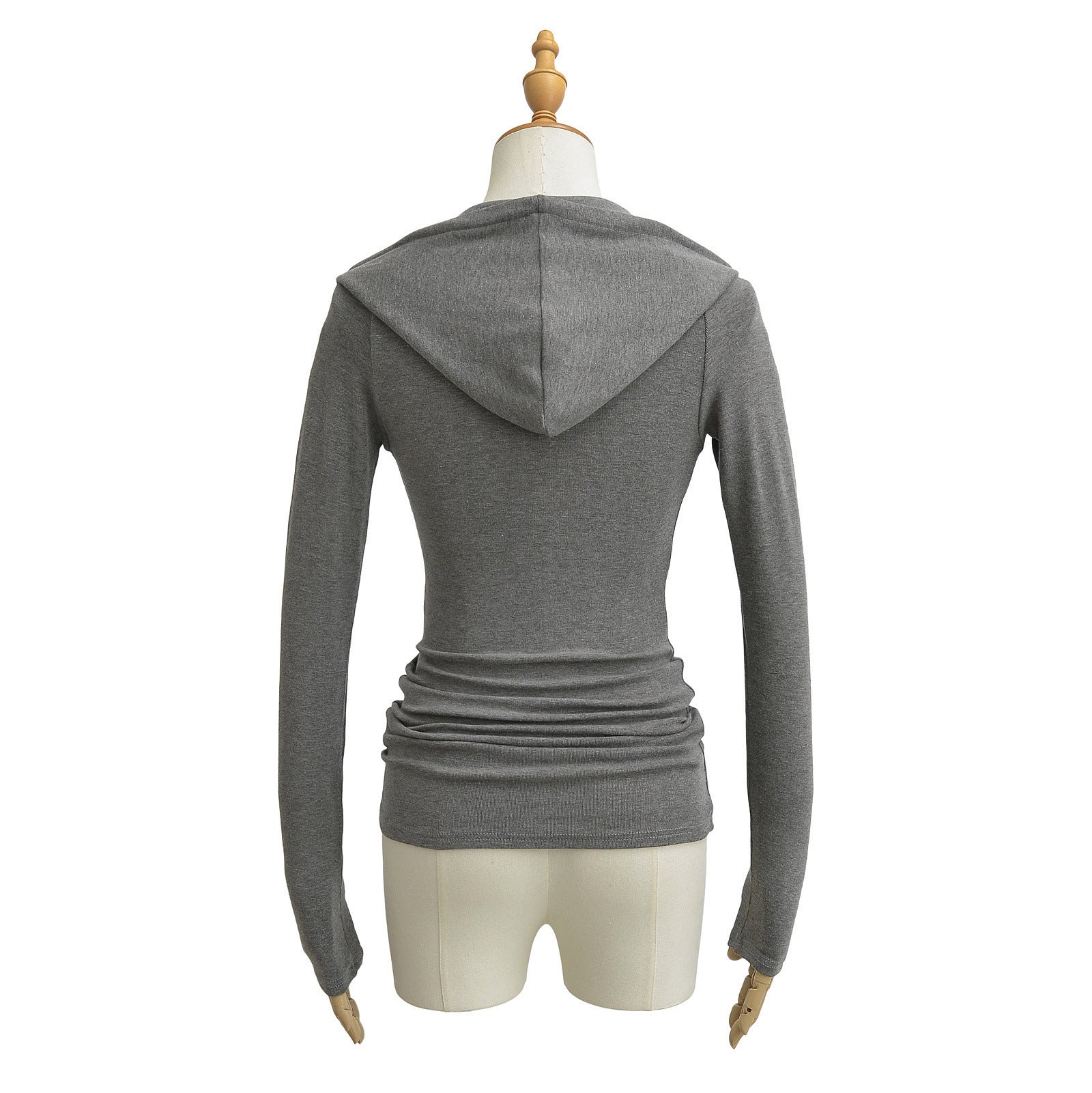 Women's Hoodie With Drawstrings Bottoming Long Waist Pleated High Women's T-shirt