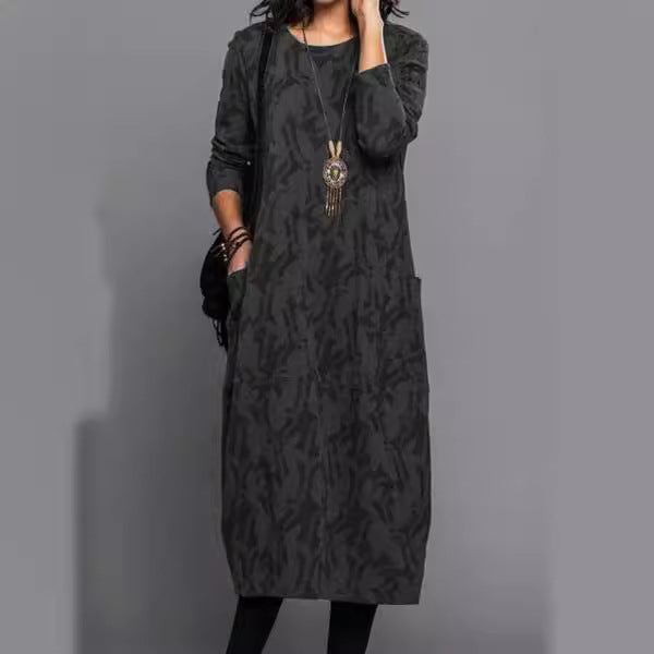 New Beautiful Women's Personality Printed Long-sleeved Dress