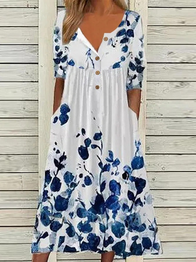 Popular Women's Printed Pocket Clinch Long Cardigans