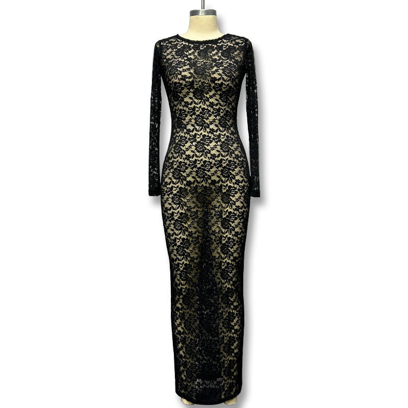 Sexy Hollow Lace Pattern Pure Want To Show Body Dress