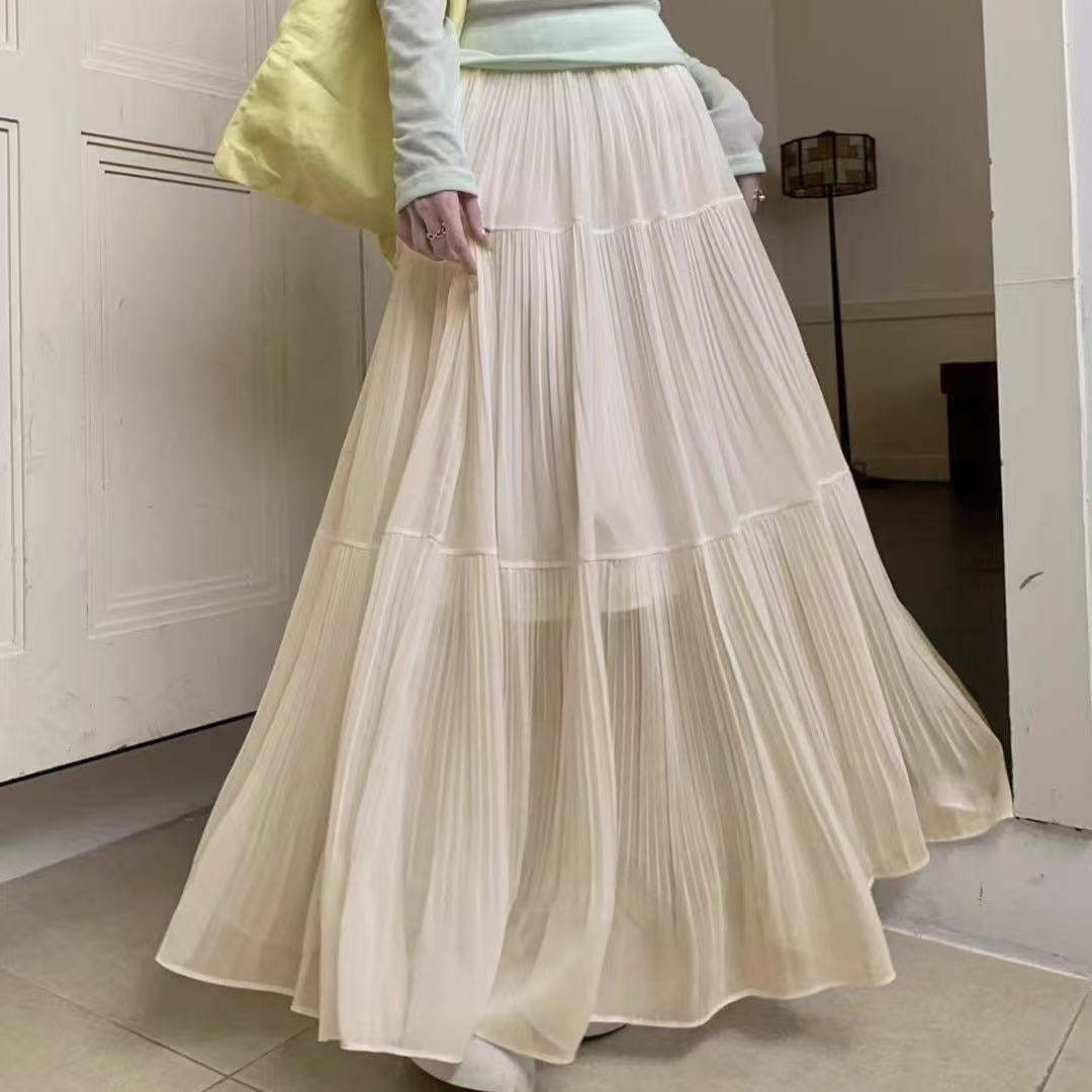 High Waist Long Umbrella Slim Fit Large Swing Chiffon Dress Skirts