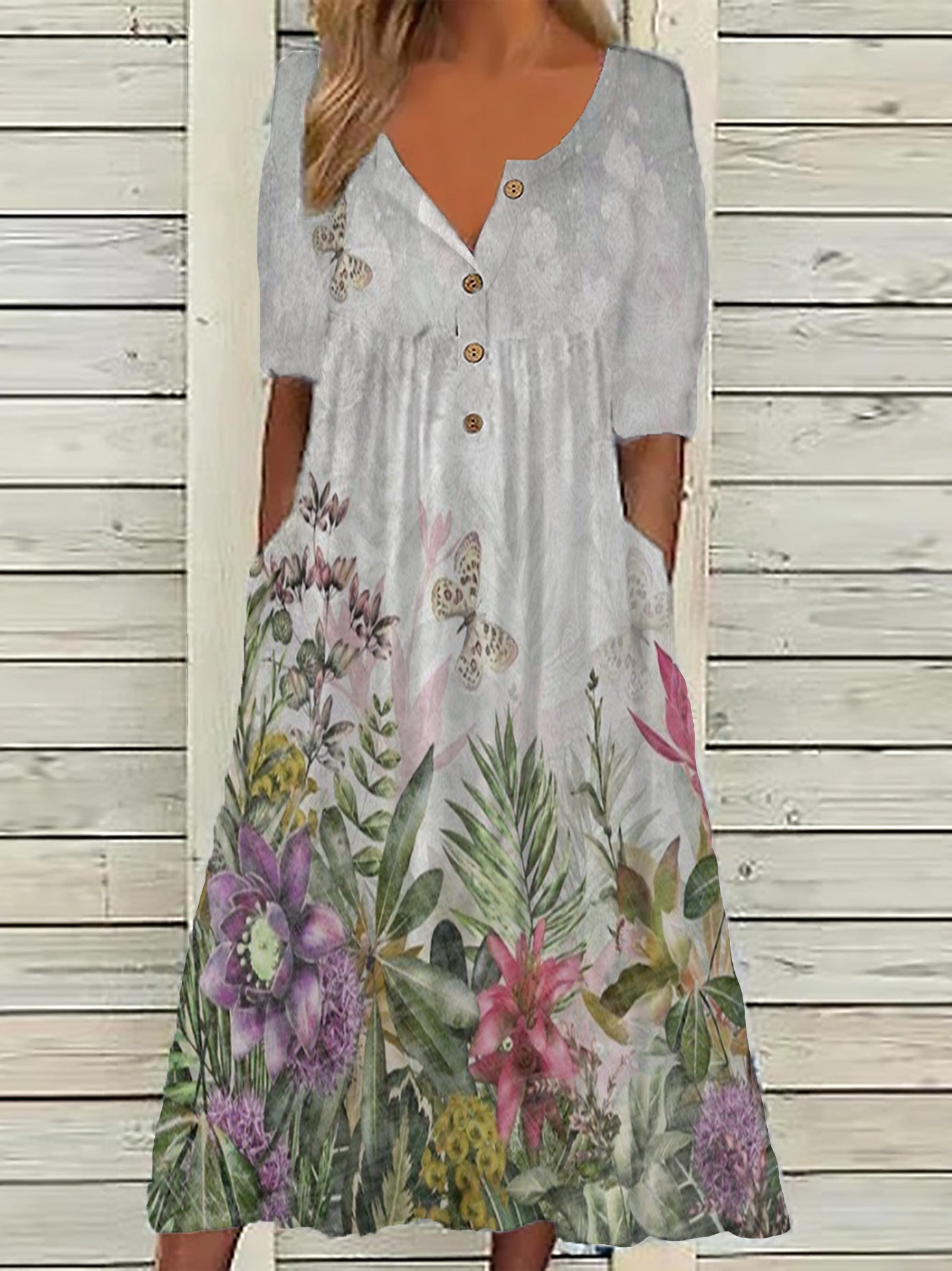 Popular Women's Printed Pocket Clinch Long Cardigans