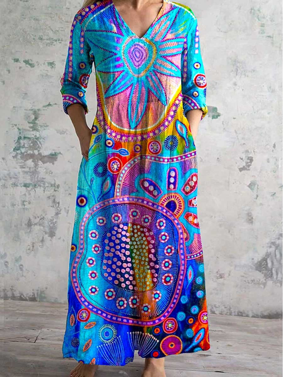 Women's Printed Summer City Casual Loose Dress
