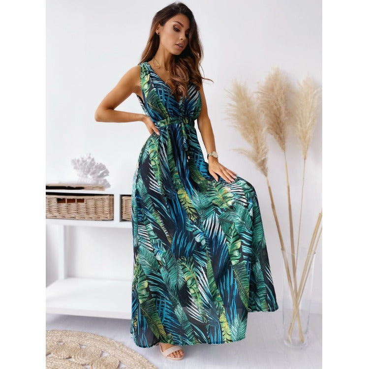 Classic Graceful Women's Summer Print Tied Clothing