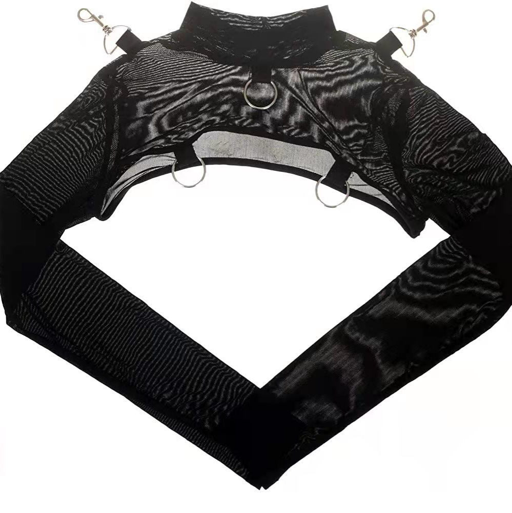 Sleeve Half Turtleneck Shawl Fishing Net Cover Women's T-shirt