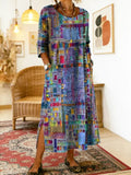 Sleeve Length Elegant Retro Slim Round Neck Dress