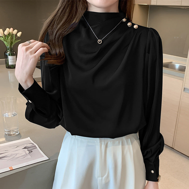 Women's Shirt Puff Sleeve Spring Chiffon Temperament Blouse