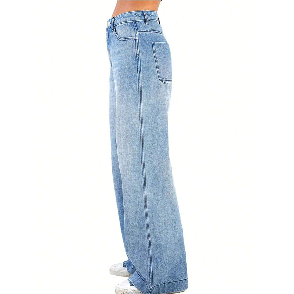 American Retro Wide Leg Loose Straight Women's Jeans