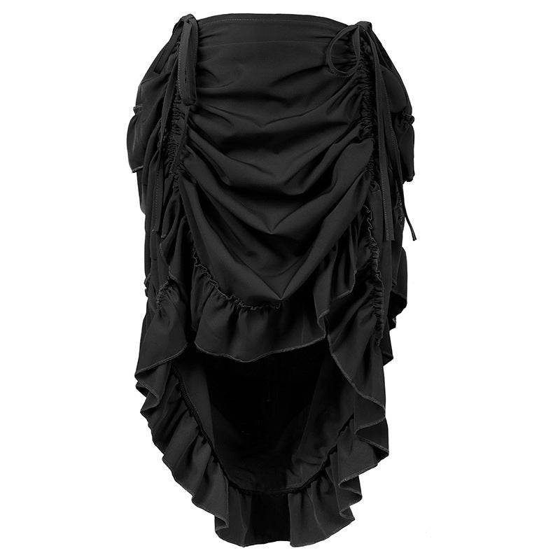 Women's Retro Style Nipped Waist Solid Color Activity Skirts