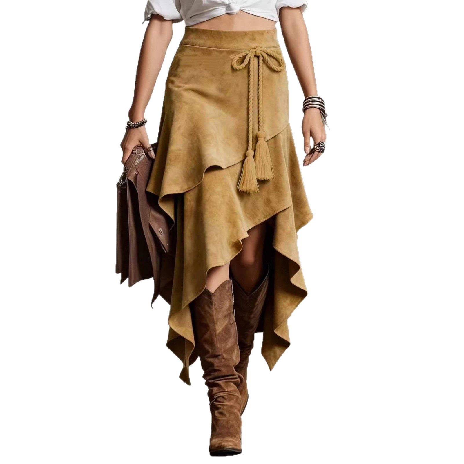 European Retro Western Style Irregular Design Skirts