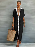 Women's Color Loose Long Shirt Fashion Casual Comfortable Vacation Dress