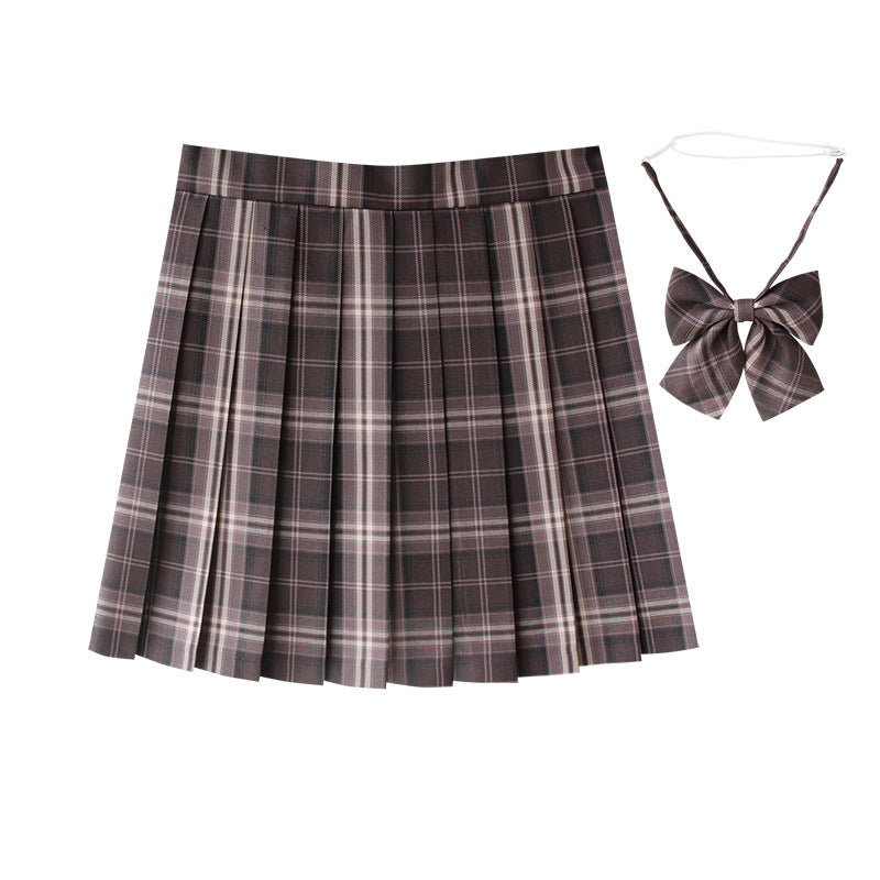 Women's Plaid Pleated Half-length High Waist Plus Size