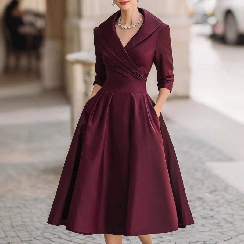 Women's Temperament Slimming Elegant Long Sleeve Dress